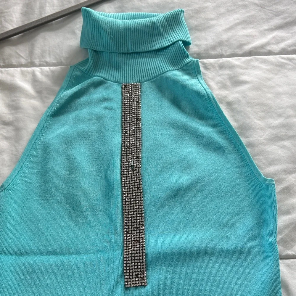 Cache Teal Ribbed Halter Top - Picture 4 of 4